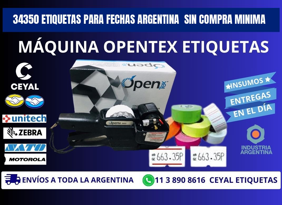 34350 ETIQUETAS PARA FECHAS ARGENTINA  SIN COMPRA MINIMA