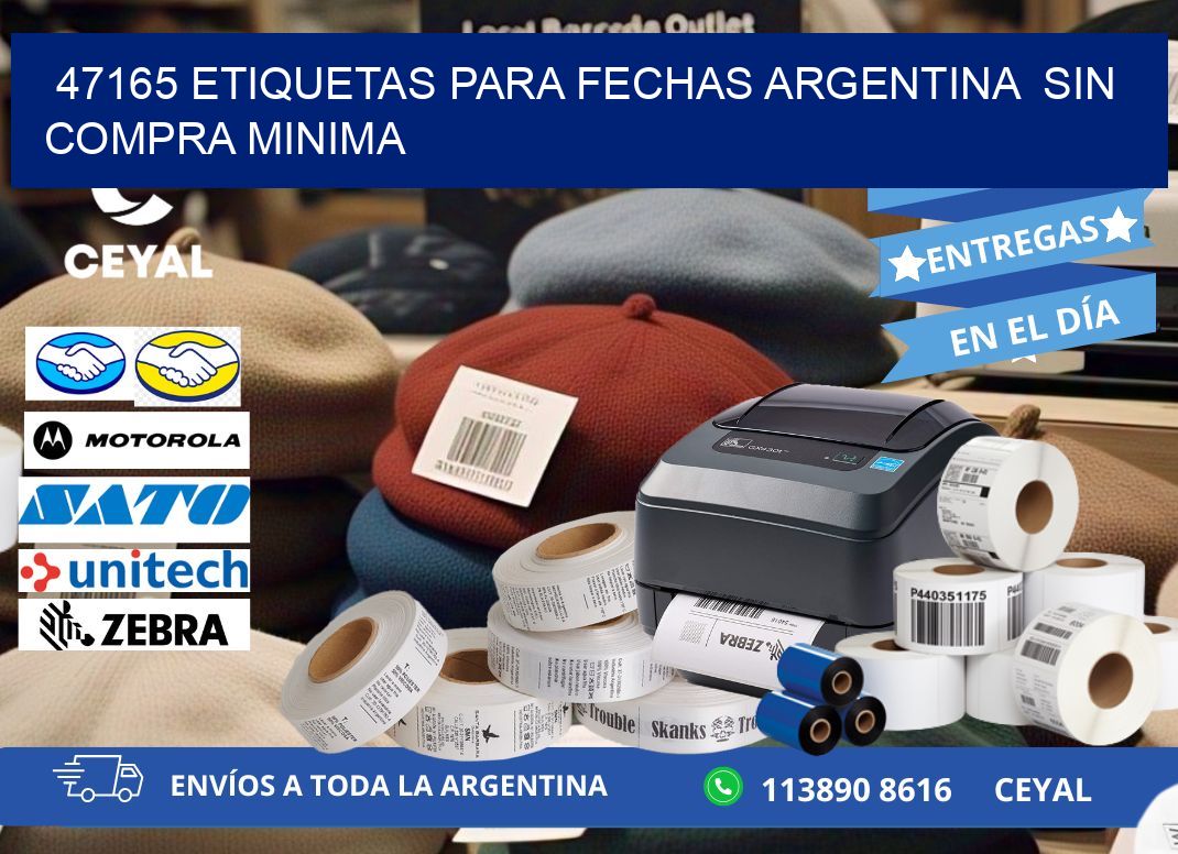 47165 ETIQUETAS PARA FECHAS ARGENTINA  SIN COMPRA MINIMA