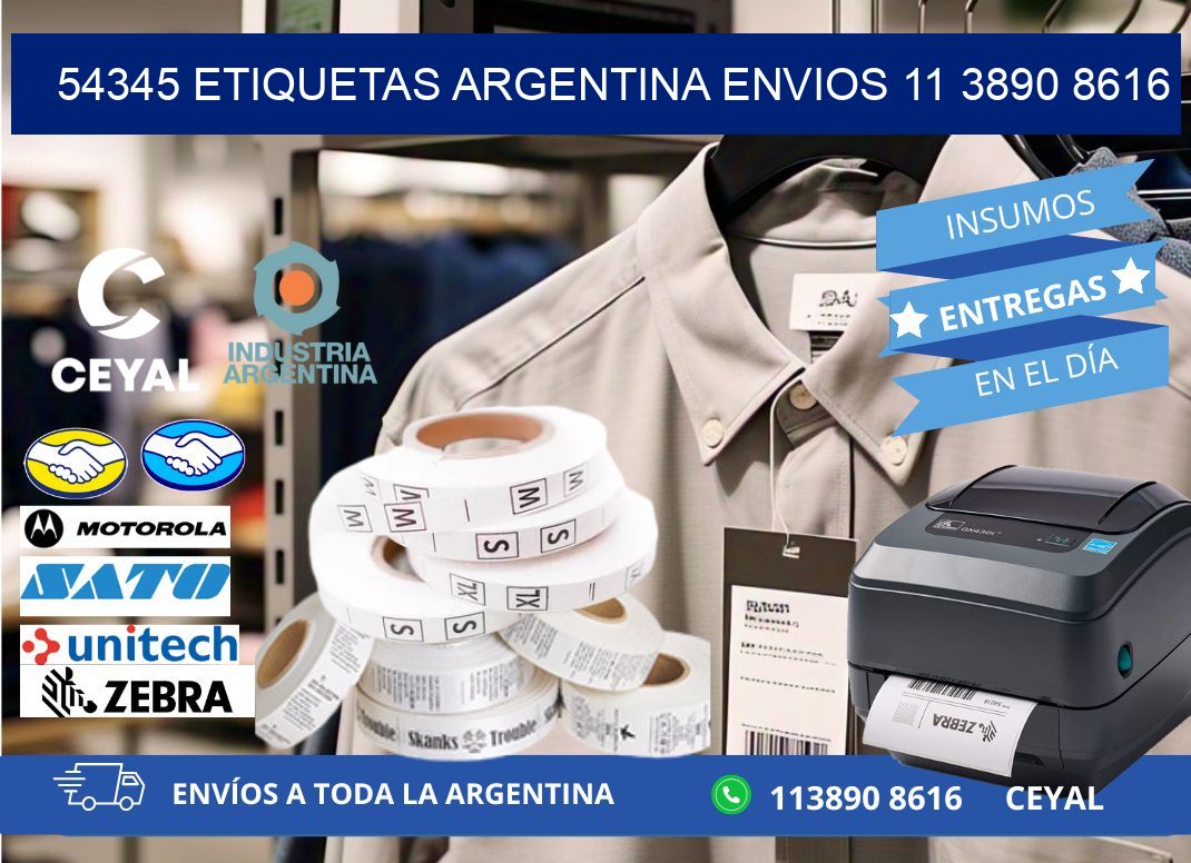 54345 ETIQUETAS ARGENTINA ENVIOS 11 3890 8616