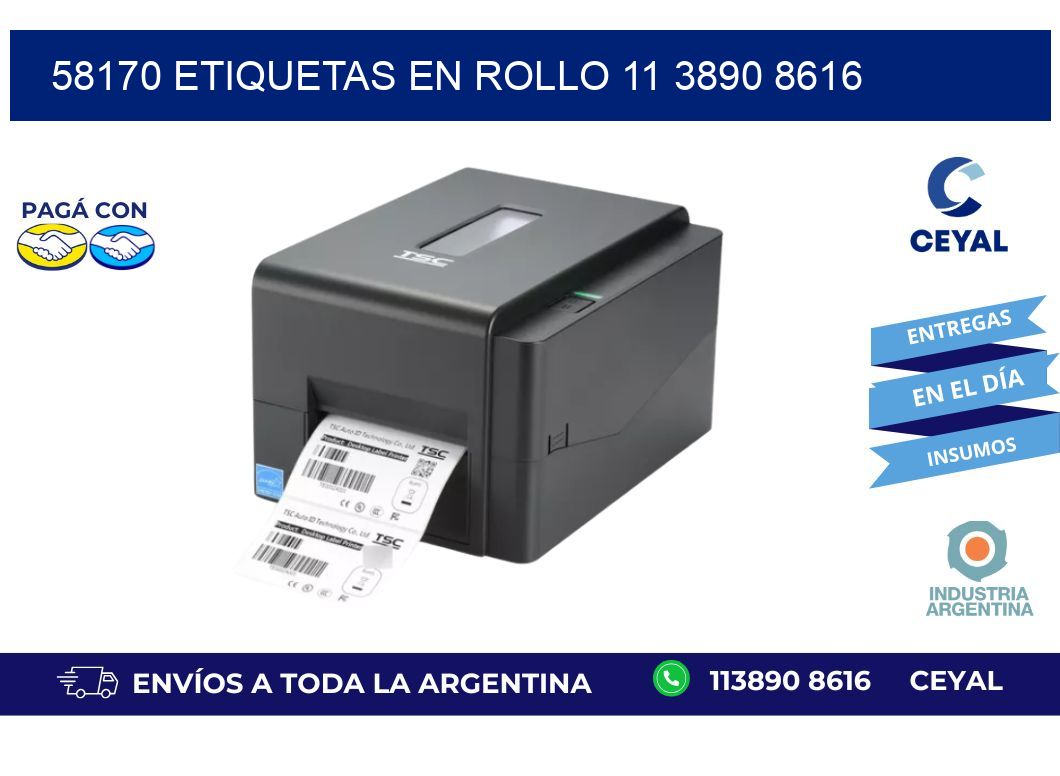 58170 ETIQUETAS EN ROLLO 11 3890 8616