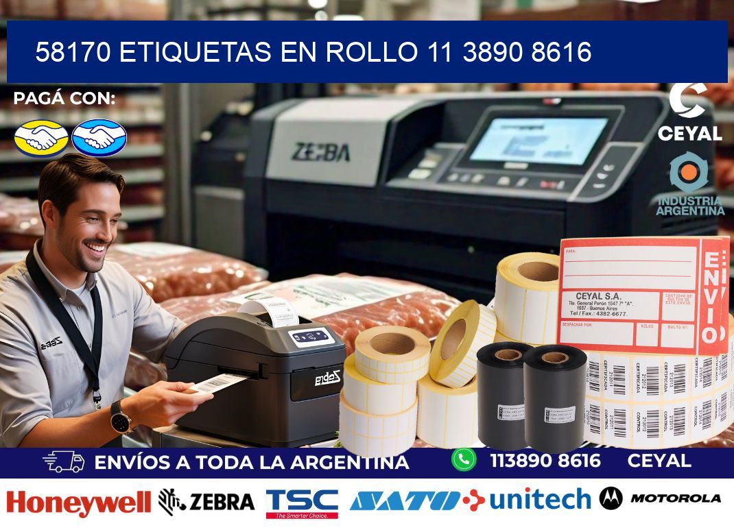 58170 ETIQUETAS EN ROLLO 11 3890 8616