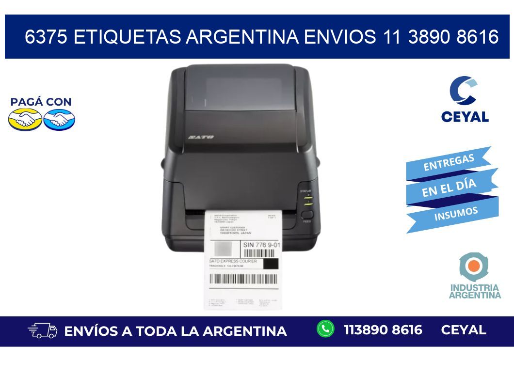 6375 ETIQUETAS ARGENTINA ENVIOS 11 3890 8616