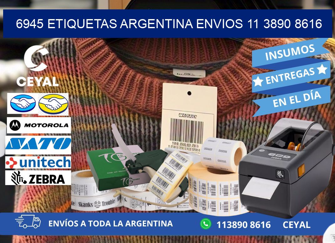 6945 ETIQUETAS ARGENTINA ENVIOS 11 3890 8616