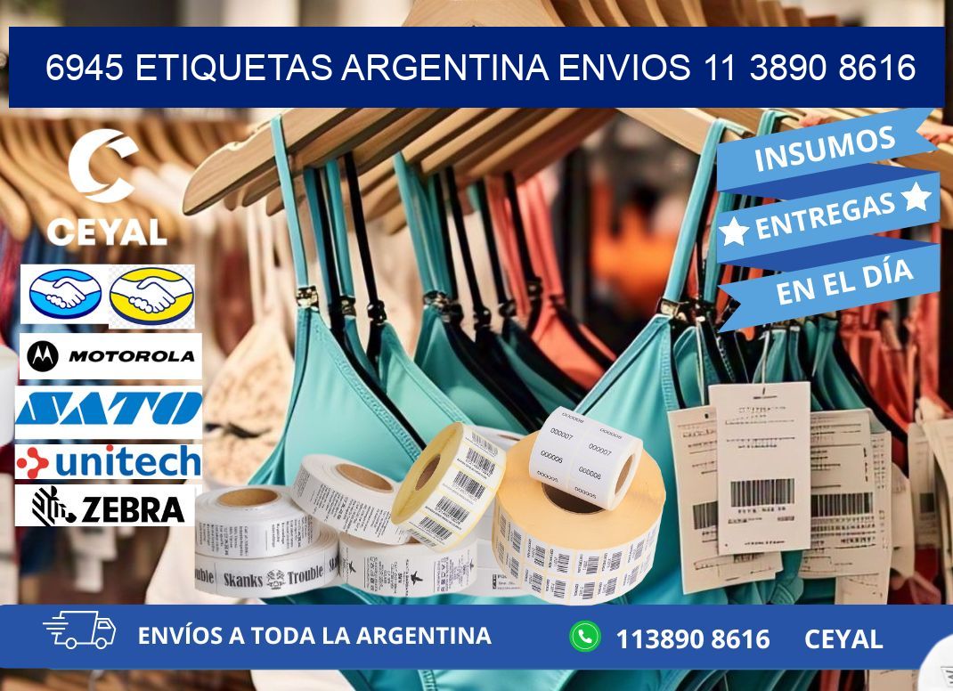 6945 ETIQUETAS ARGENTINA ENVIOS 11 3890 8616