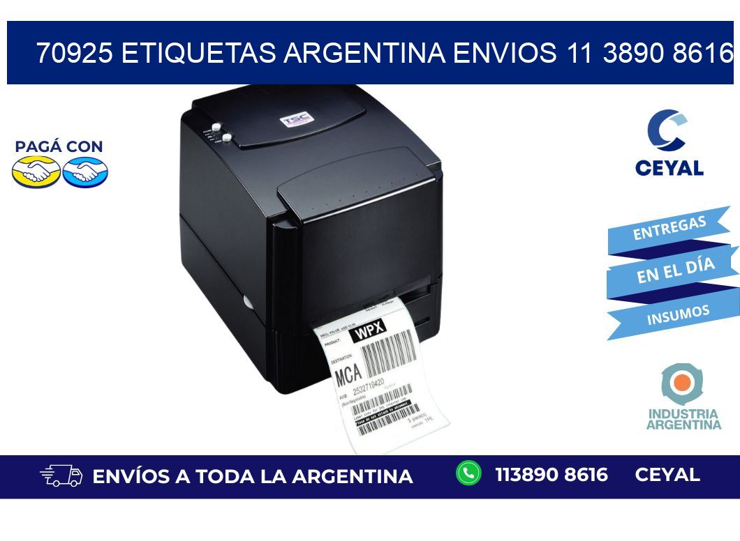 70925 ETIQUETAS ARGENTINA ENVIOS 11 3890 8616