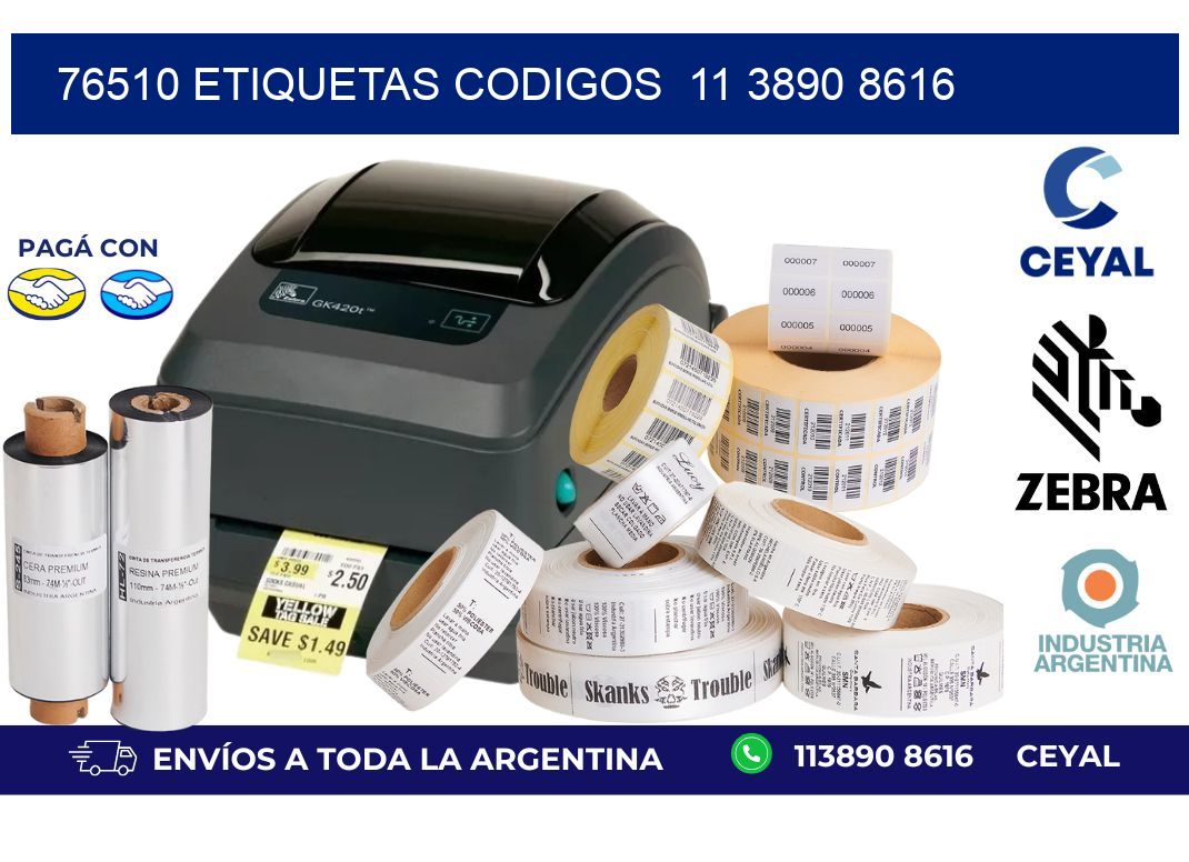 76510 ETIQUETAS CODIGOS  11 3890 8616