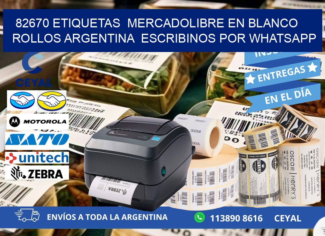 82670 ETIQUETAS  MERCADOLIBRE EN BLANCO ROLLOS ARGENTINA  ESCRIBINOS POR WHATSAPP