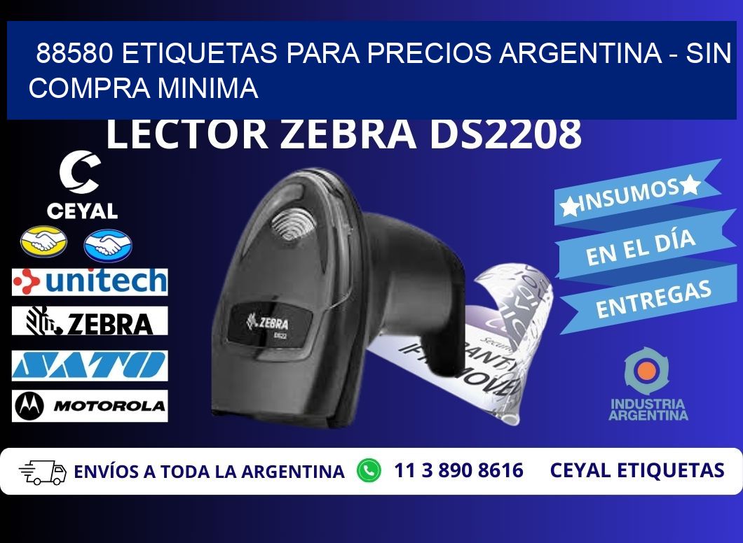 88580 ETIQUETAS PARA PRECIOS ARGENTINA - SIN COMPRA MINIMA
