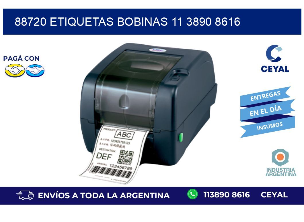 88720 ETIQUETAS BOBINAS 11 3890 8616