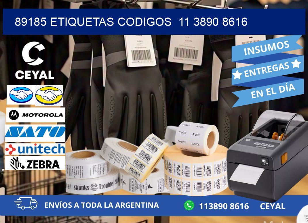 89185 ETIQUETAS CODIGOS  11 3890 8616