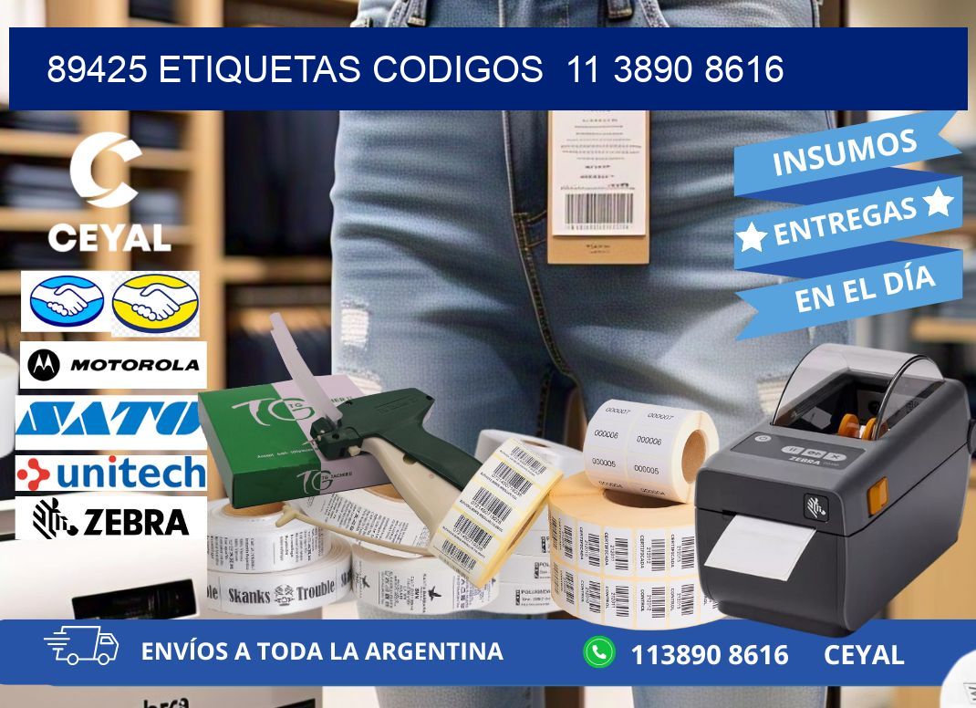 89425 ETIQUETAS CODIGOS  11 3890 8616