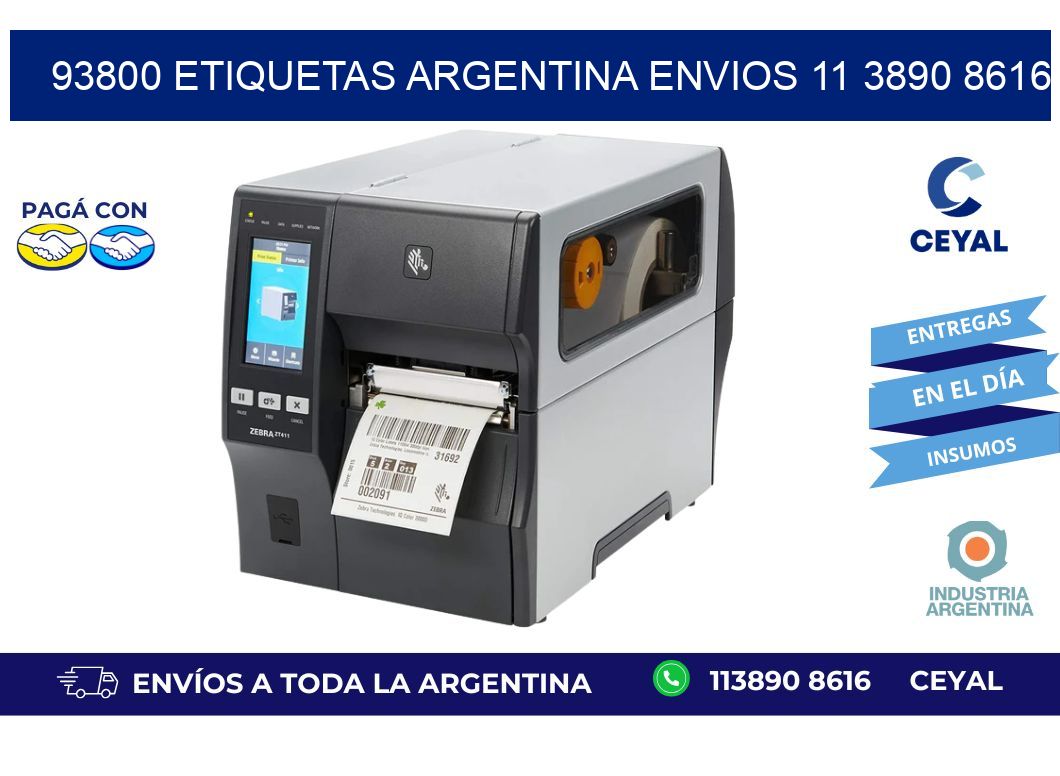 93800 ETIQUETAS ARGENTINA ENVIOS 11 3890 8616