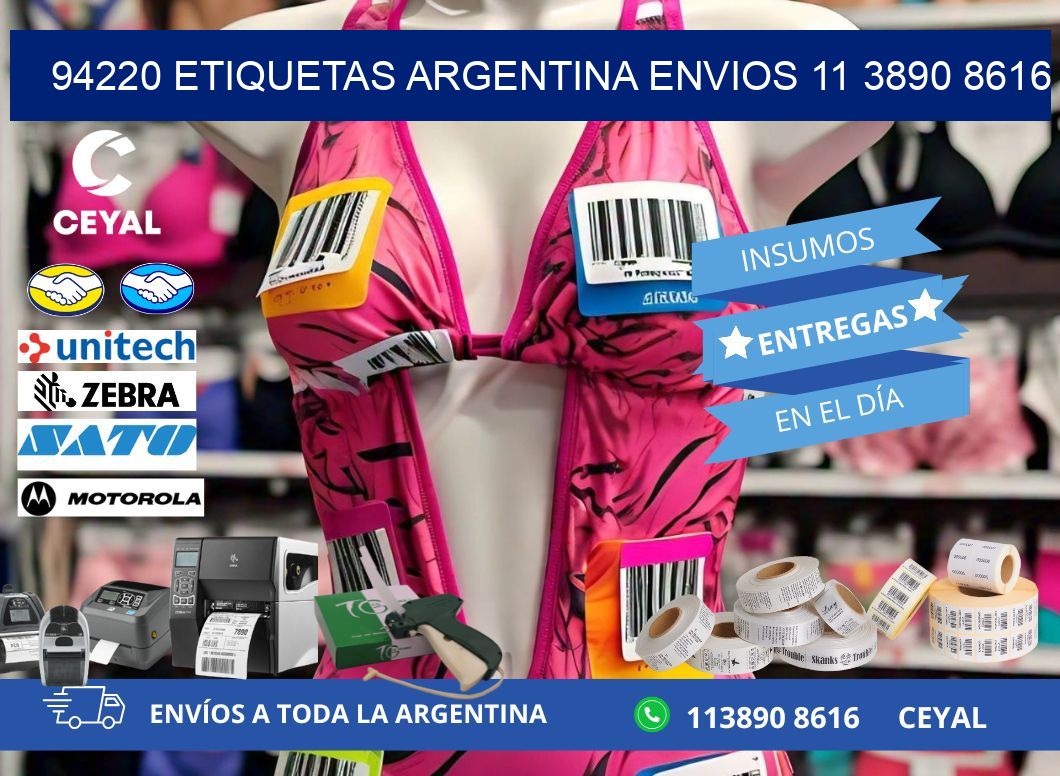 94220 ETIQUETAS ARGENTINA ENVIOS 11 3890 8616