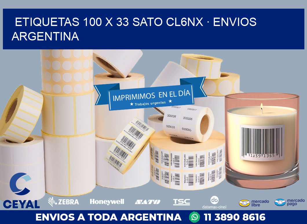 ETIQUETAS 100 x 33 SATO CL6NX · ENVIOS ARGENTINA