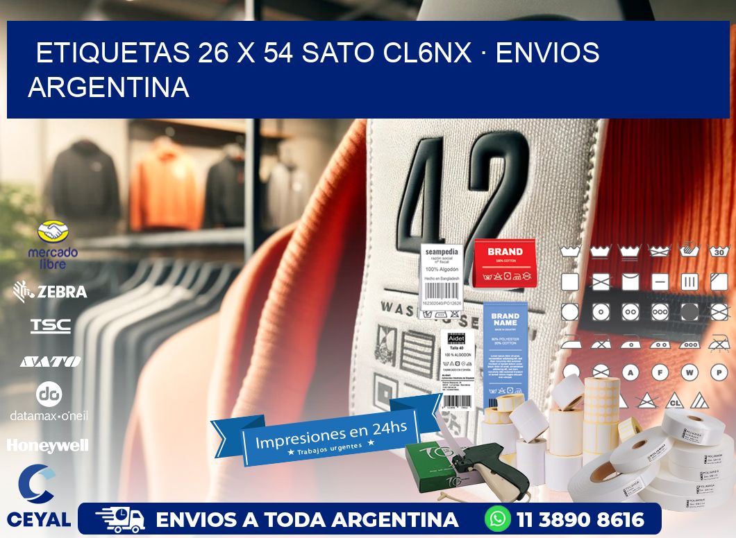 ETIQUETAS 26 x 54 SATO CL6NX · ENVIOS ARGENTINA