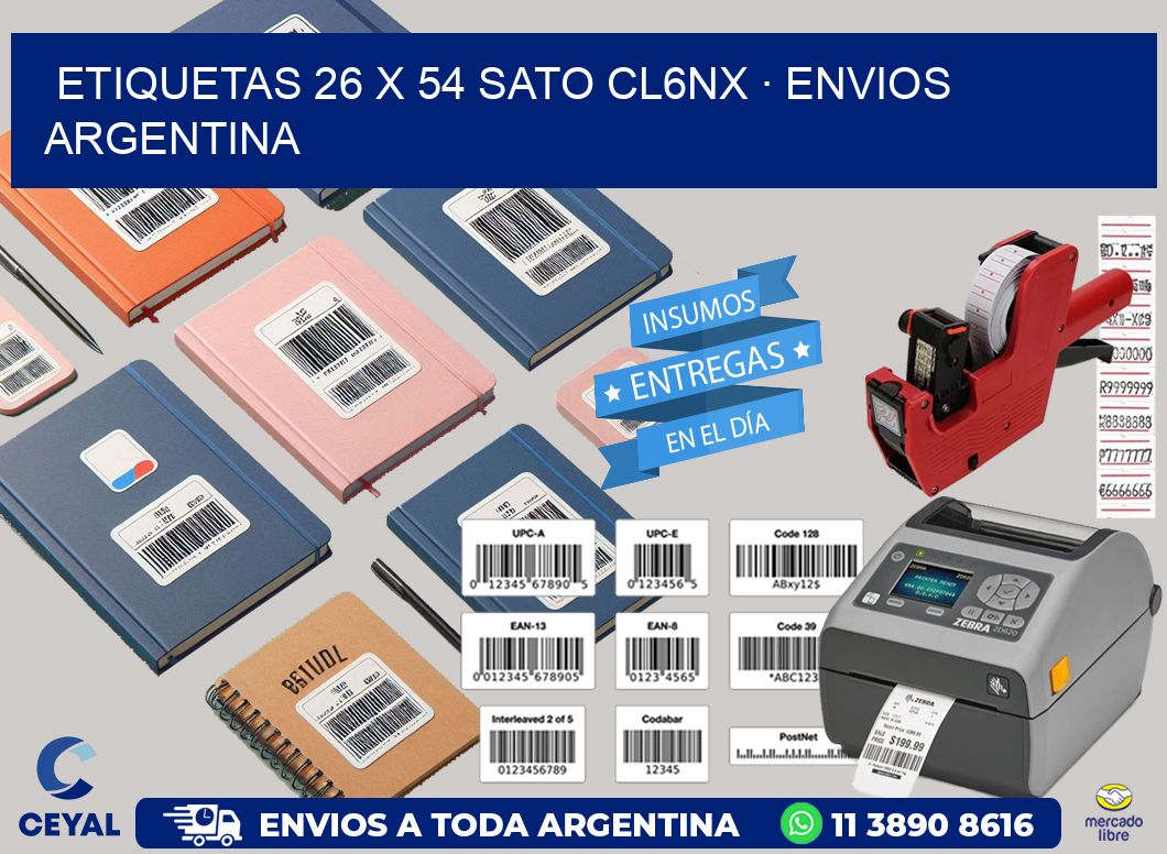 ETIQUETAS 26 x 54 SATO CL6NX · ENVIOS ARGENTINA