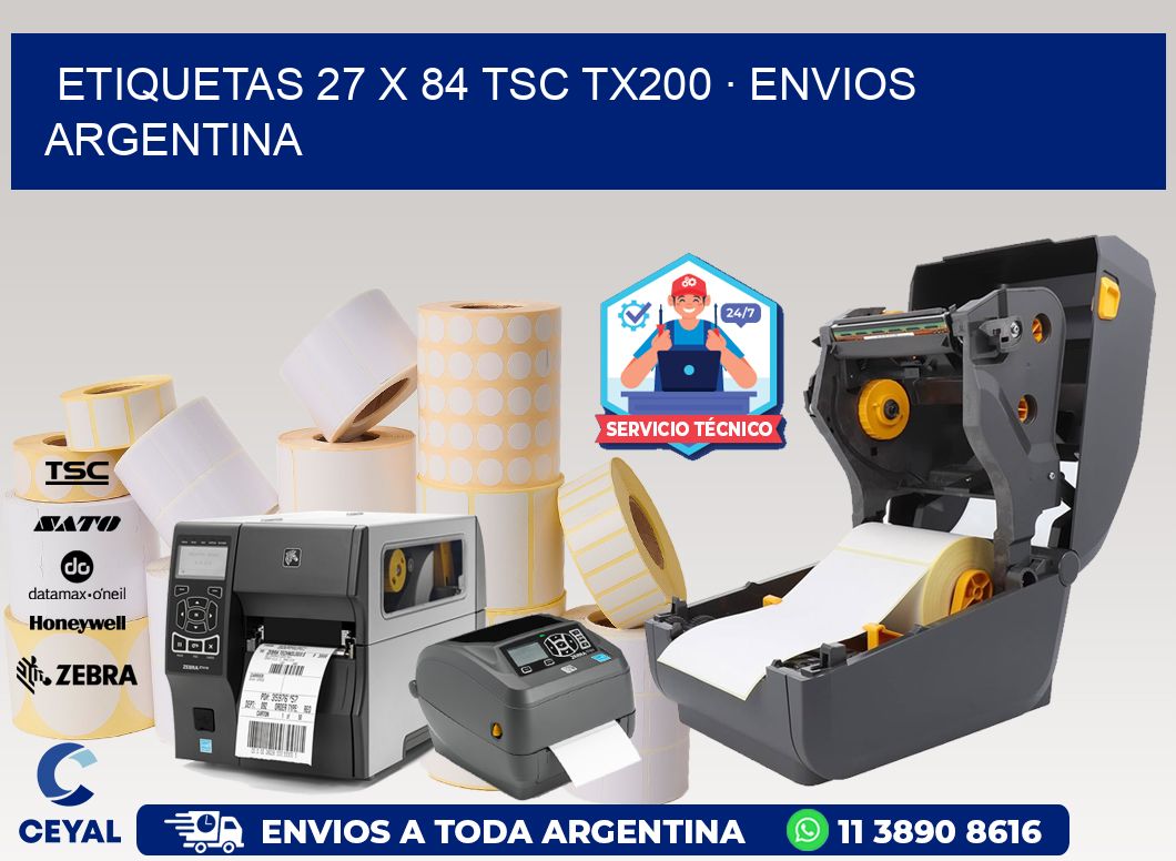 ETIQUETAS 27 x 84 TSC TX200 · ENVIOS ARGENTINA