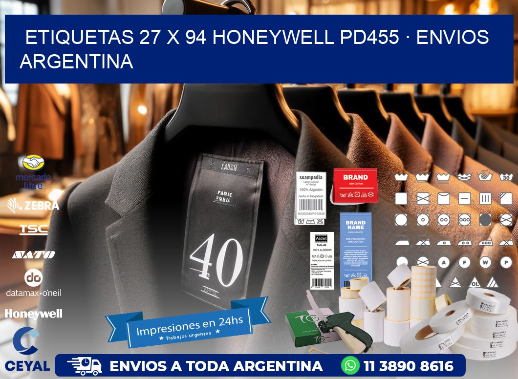 ETIQUETAS 27 x 94 HONEYWELL PD455 · ENVIOS ARGENTINA
