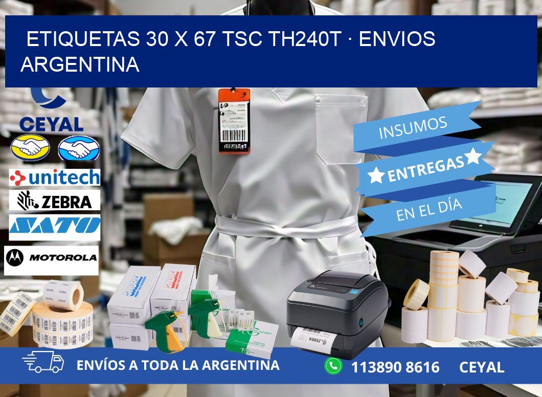 ETIQUETAS 30 x 67 TSC TH240T · ENVIOS ARGENTINA