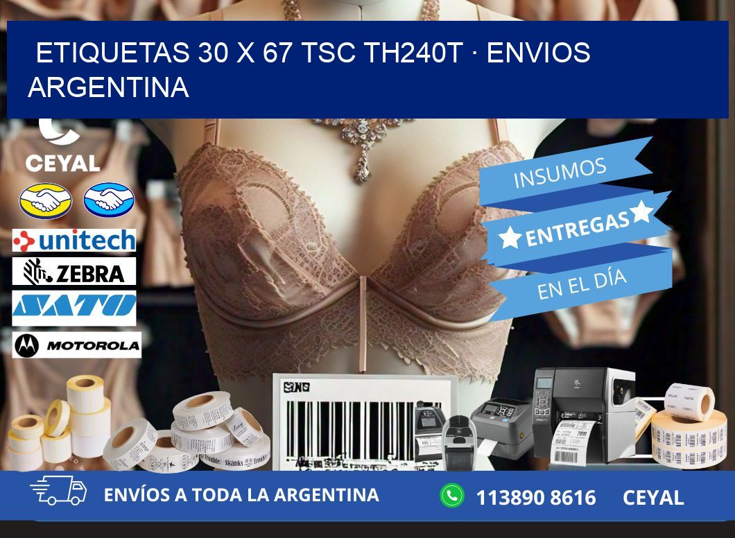 ETIQUETAS 30 x 67 TSC TH240T · ENVIOS ARGENTINA