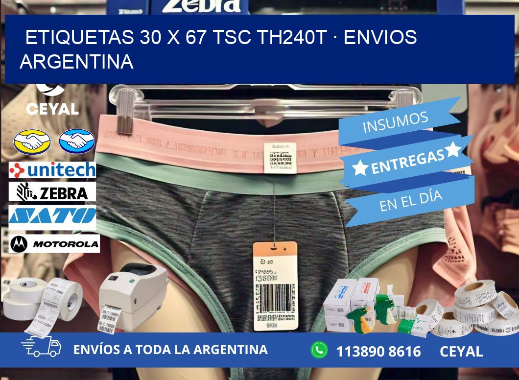 ETIQUETAS 30 x 67 TSC TH240T · ENVIOS ARGENTINA