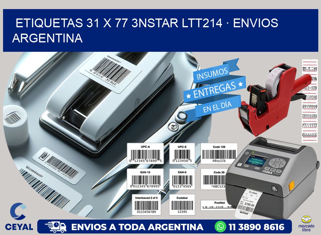 ETIQUETAS 31 x 77 3NSTAR LTT214 · ENVIOS ARGENTINA