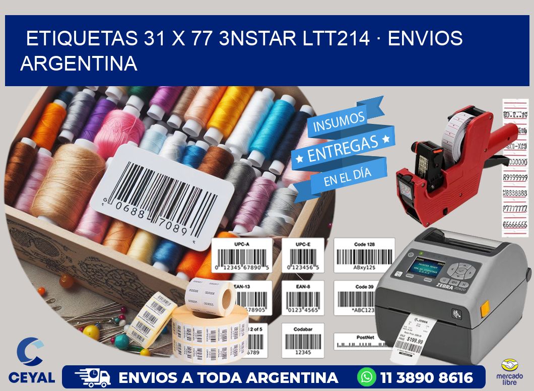 ETIQUETAS 31 x 77 3NSTAR LTT214 · ENVIOS ARGENTINA