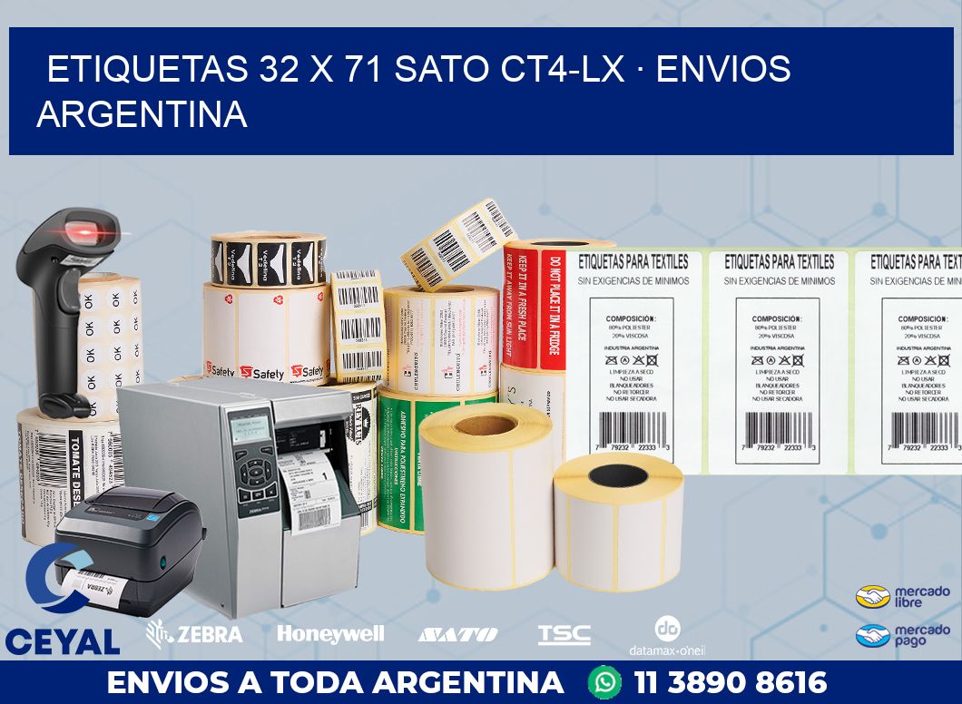 ETIQUETAS 32 x 71 SATO CT4-LX · ENVIOS ARGENTINA