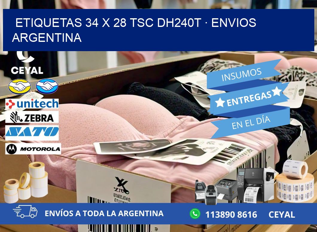ETIQUETAS 34 x 28 TSC DH240T · ENVIOS ARGENTINA