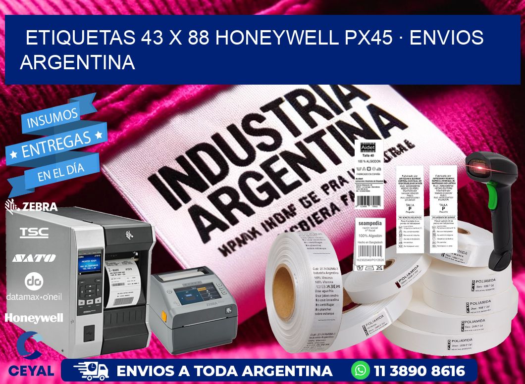 ETIQUETAS 43 x 88 HONEYWELL PX45 · ENVIOS ARGENTINA