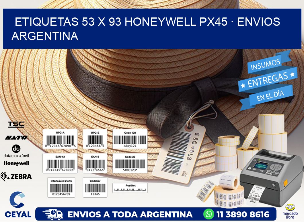 ETIQUETAS 53 x 93 HONEYWELL PX45 · ENVIOS ARGENTINA