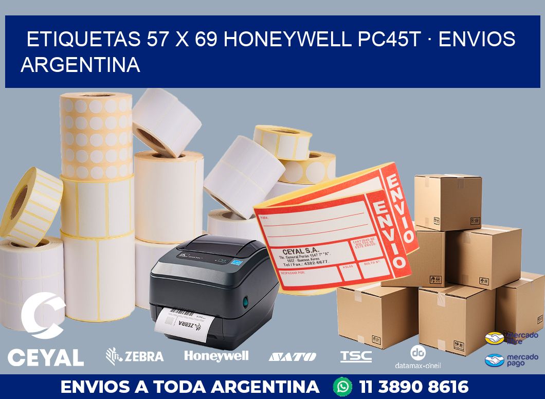 ETIQUETAS 57 x 69 HONEYWELL PC45T · ENVIOS ARGENTINA