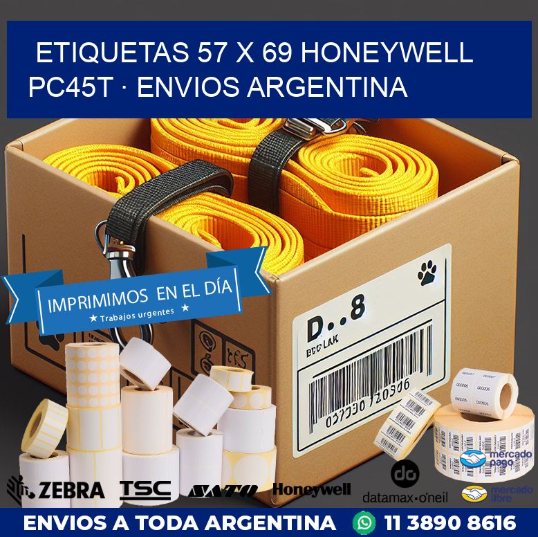 ETIQUETAS 57 x 69 HONEYWELL PC45T · ENVIOS ARGENTINA