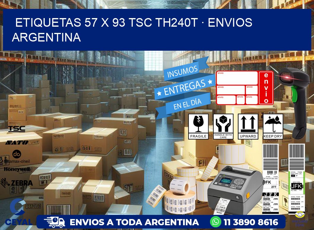 ETIQUETAS 57 x 93 TSC TH240T · ENVIOS ARGENTINA