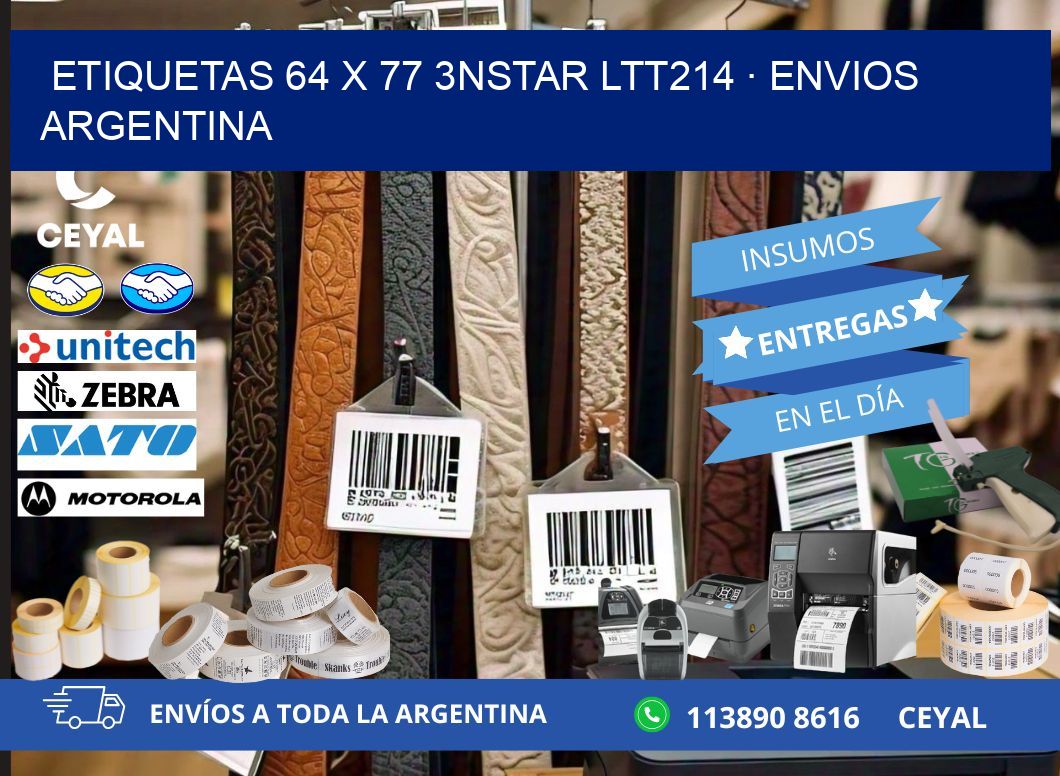 ETIQUETAS 64 x 77 3NSTAR LTT214 · ENVIOS ARGENTINA