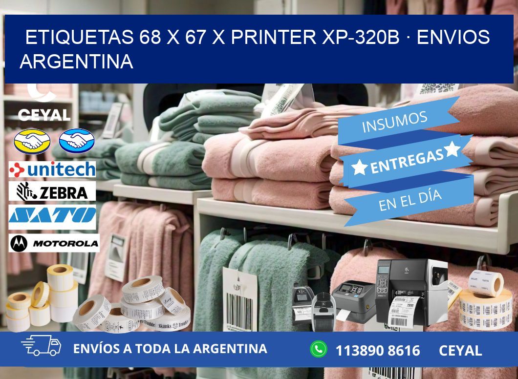 ETIQUETAS 68 x 67 X PRINTER XP-320B · ENVIOS ARGENTINA