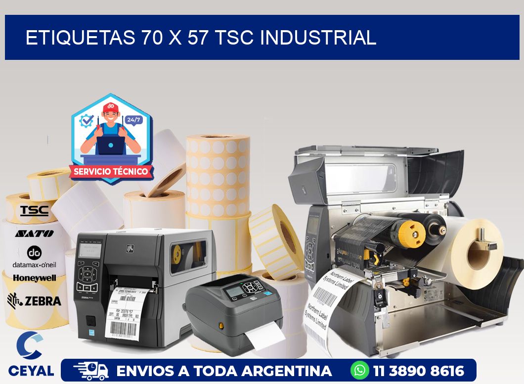ETIQUETAS 70 x 57 TSC INDUSTRIAL