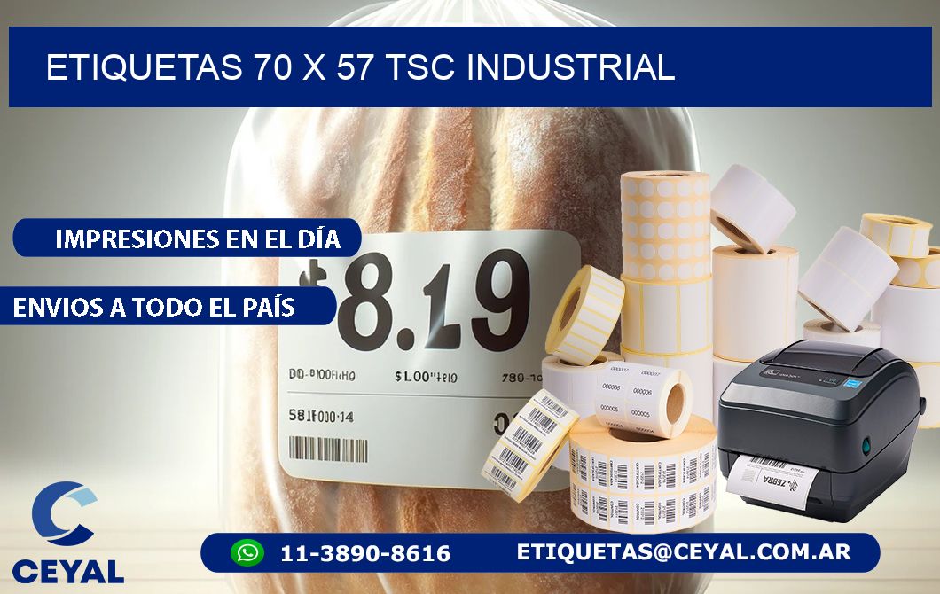 ETIQUETAS 70 x 57 TSC INDUSTRIAL