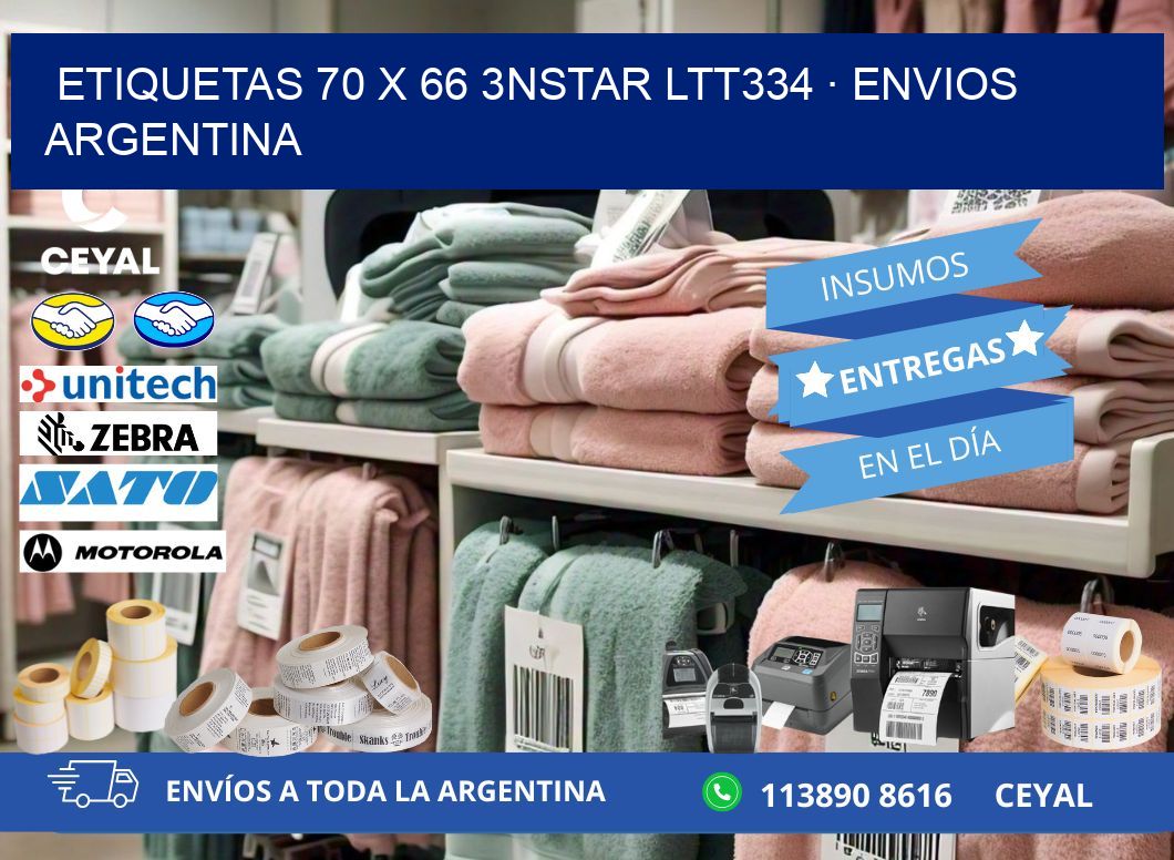 ETIQUETAS 70 x 66 3NSTAR LTT334 · ENVIOS ARGENTINA
