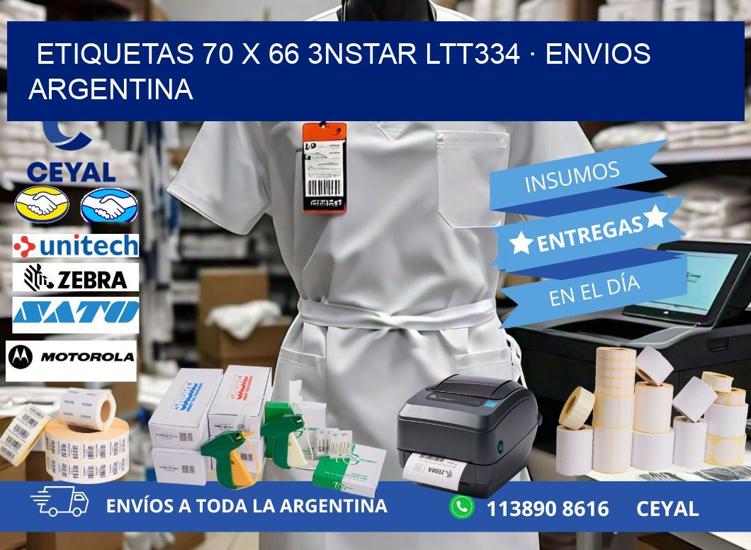 ETIQUETAS 70 x 66 3NSTAR LTT334 · ENVIOS ARGENTINA