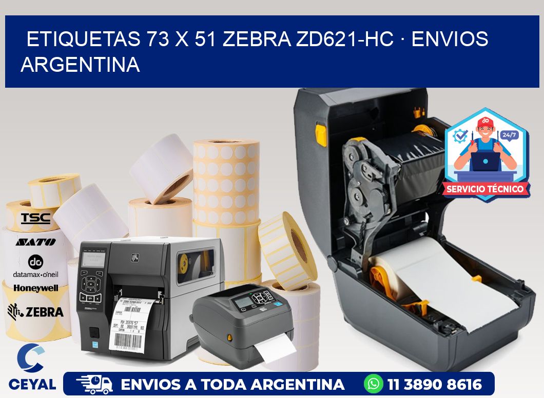 ETIQUETAS 73 x 51 ZEBRA ZD621-HC · ENVIOS ARGENTINA
