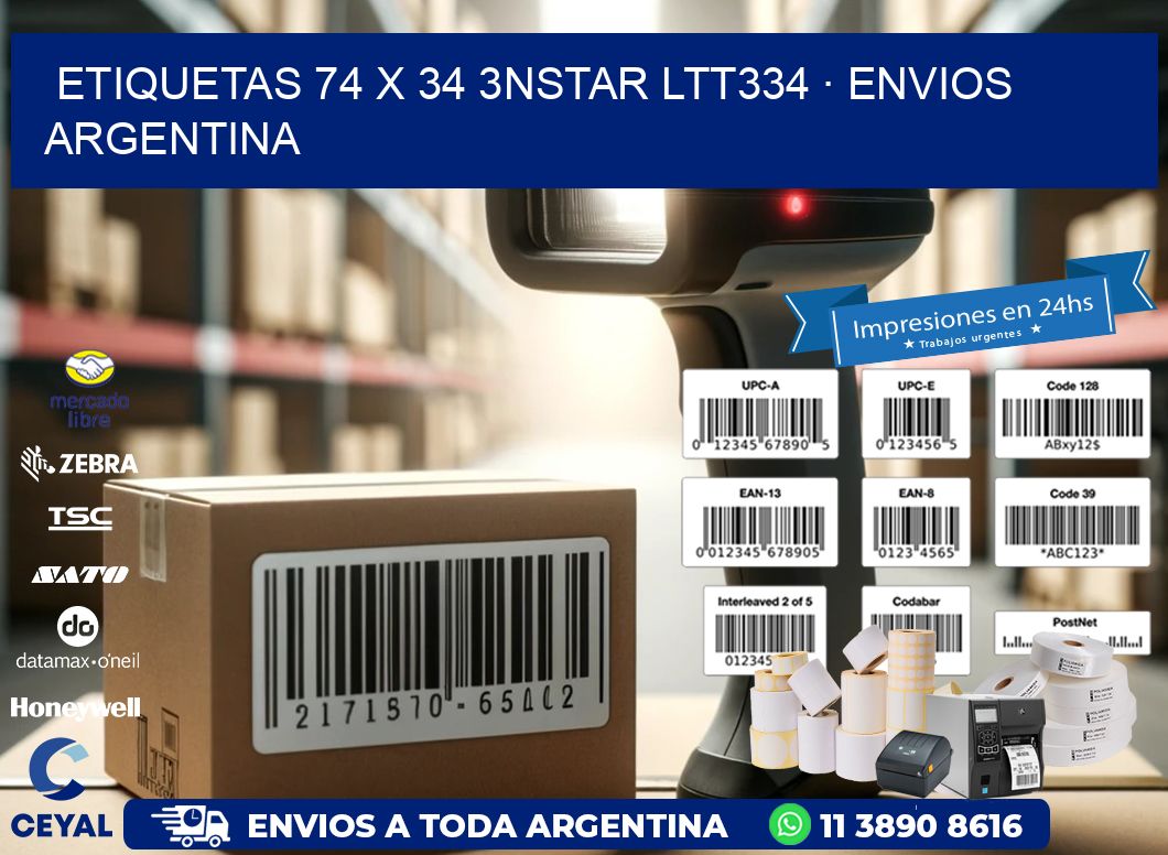 ETIQUETAS 74 x 34 3NSTAR LTT334 · ENVIOS ARGENTINA