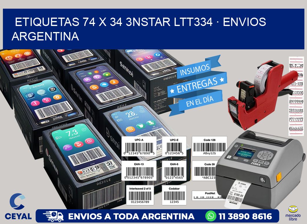 ETIQUETAS 74 x 34 3NSTAR LTT334 · ENVIOS ARGENTINA