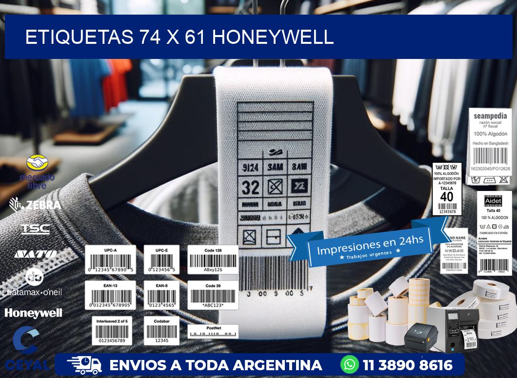 ETIQUETAS 74 x 61 HONEYWELL
