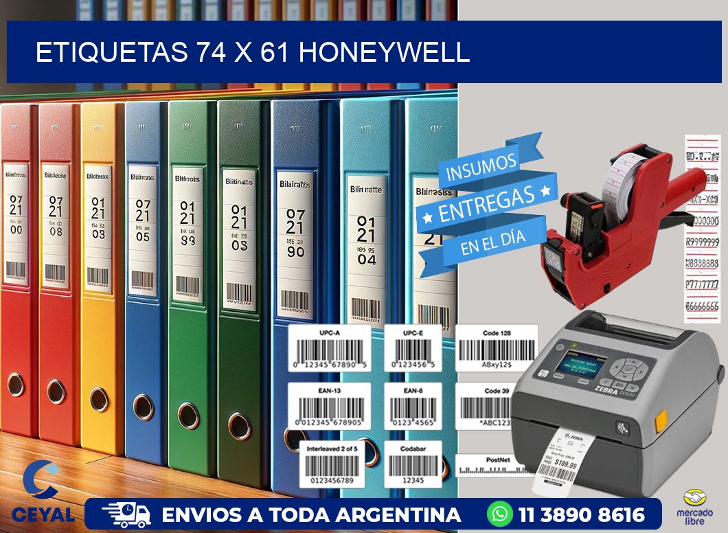 ETIQUETAS 74 x 61 HONEYWELL