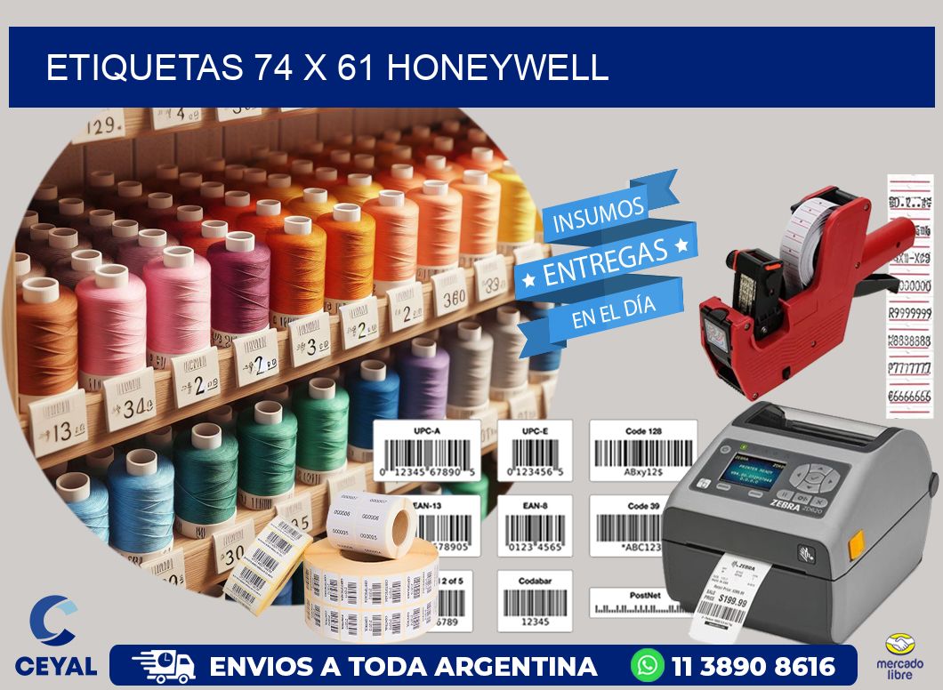 ETIQUETAS 74 x 61 HONEYWELL