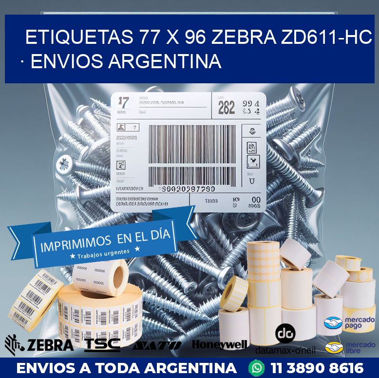 ETIQUETAS 77 x 96 ZEBRA ZD611-HC · ENVIOS ARGENTINA