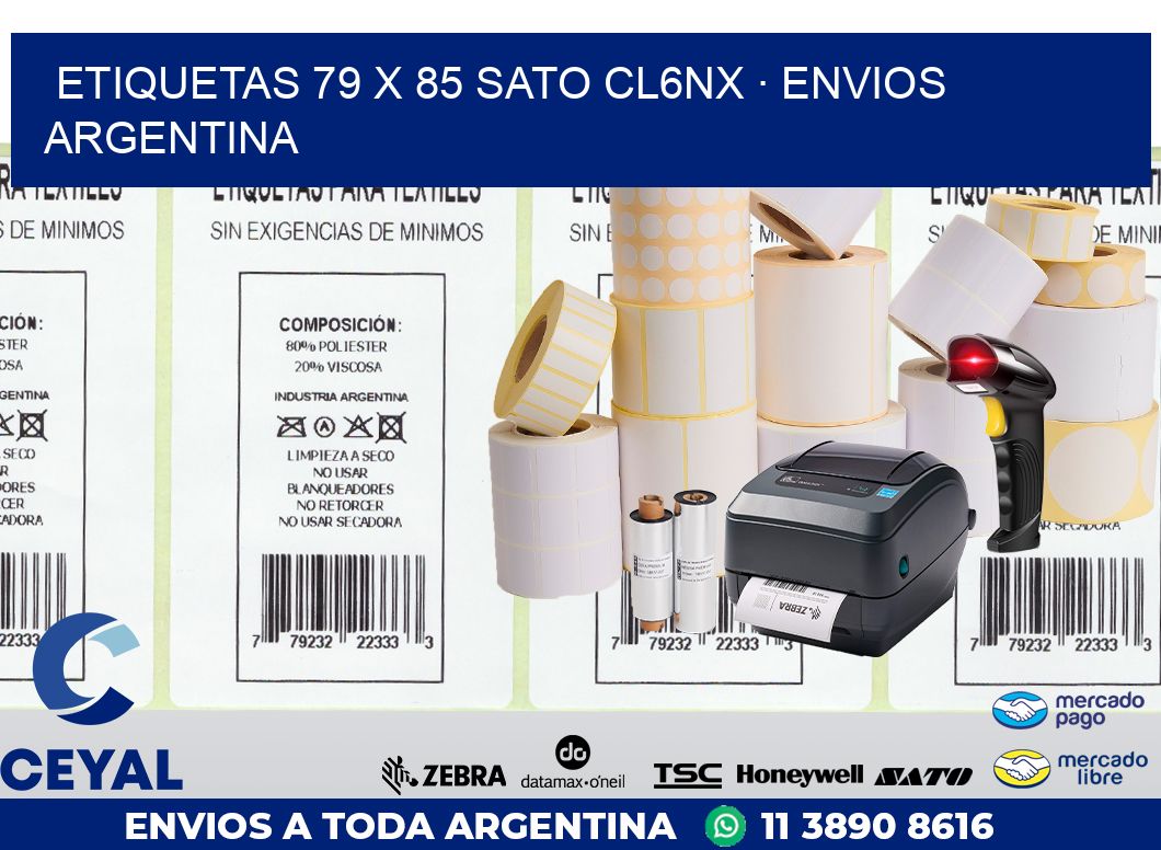 ETIQUETAS 79 x 85 SATO CL6NX · ENVIOS ARGENTINA
