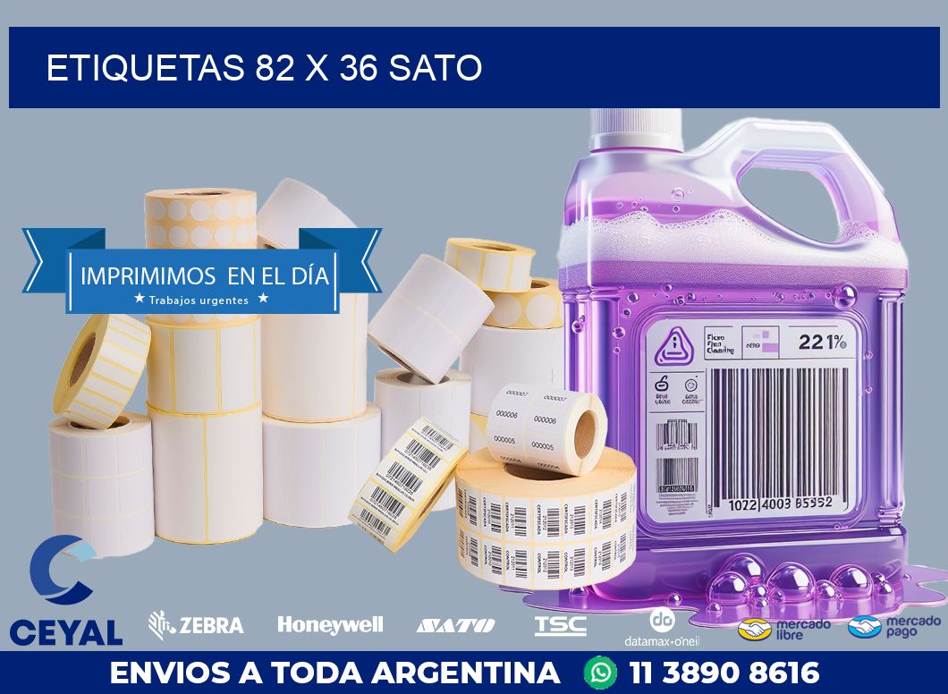 ETIQUETAS 82 x 36 SATO