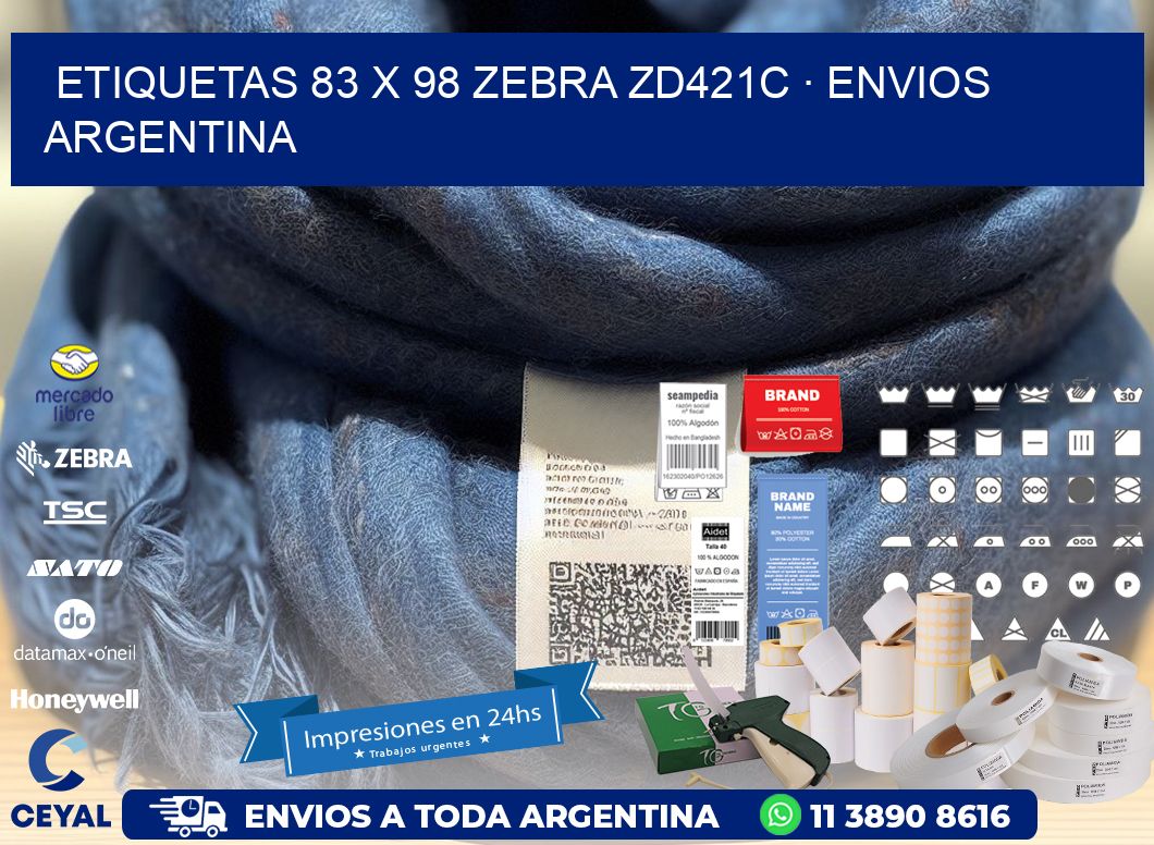 ETIQUETAS 83 x 98 ZEBRA ZD421C · ENVIOS ARGENTINA